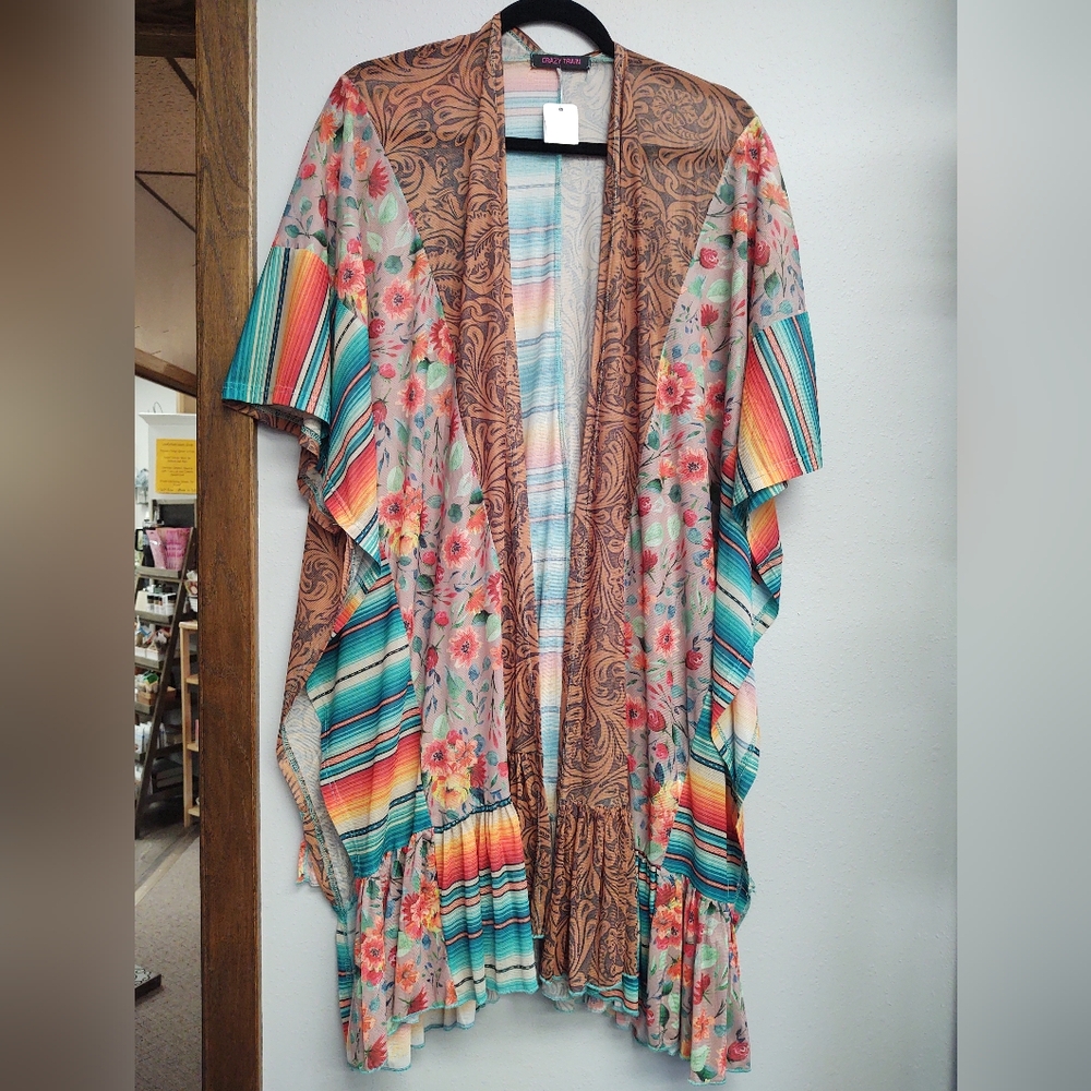 NWOT Crazy Train Kimono " Sun Daze" One Size